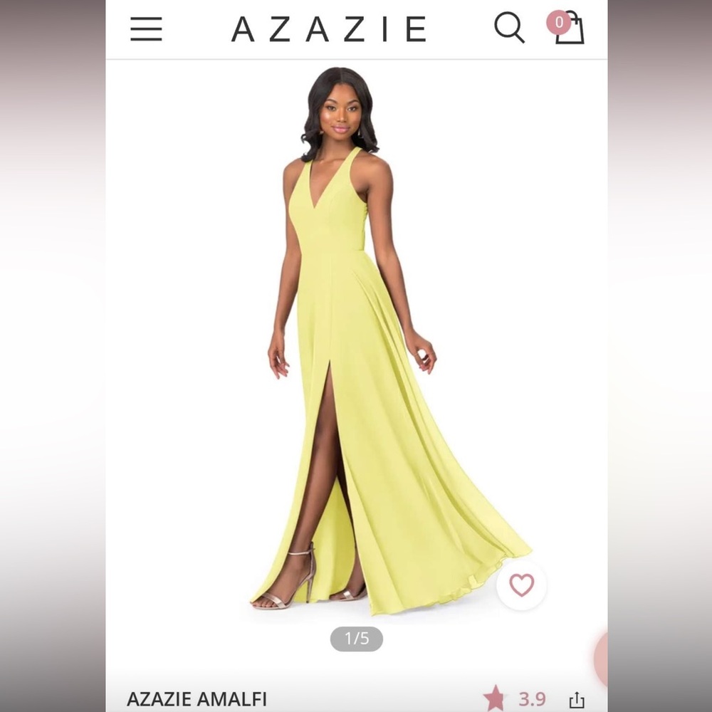 Azazie Amalfi in daffodil custom size (size2-4)